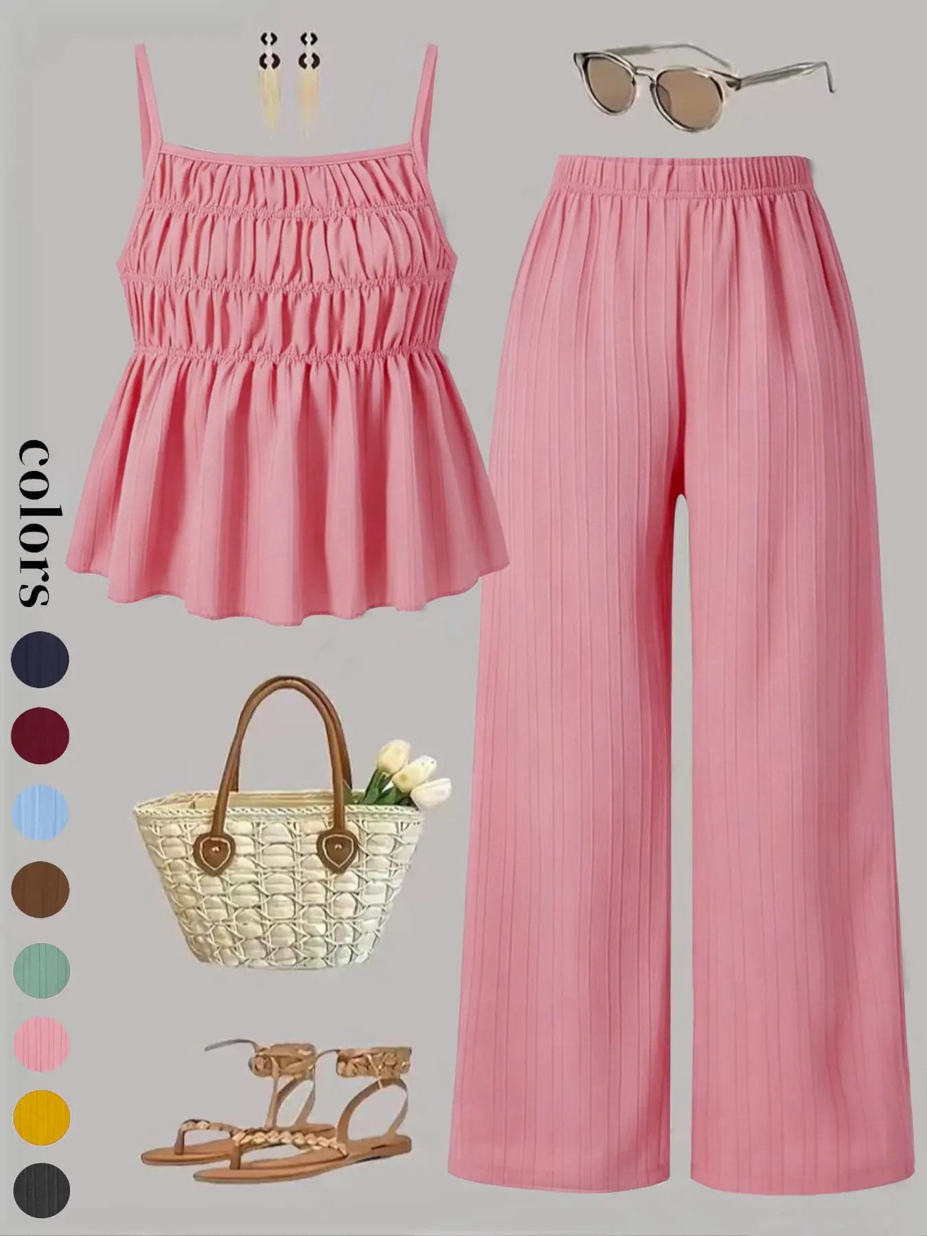 Women's Effortless Cami & Wide Leg Pants Set