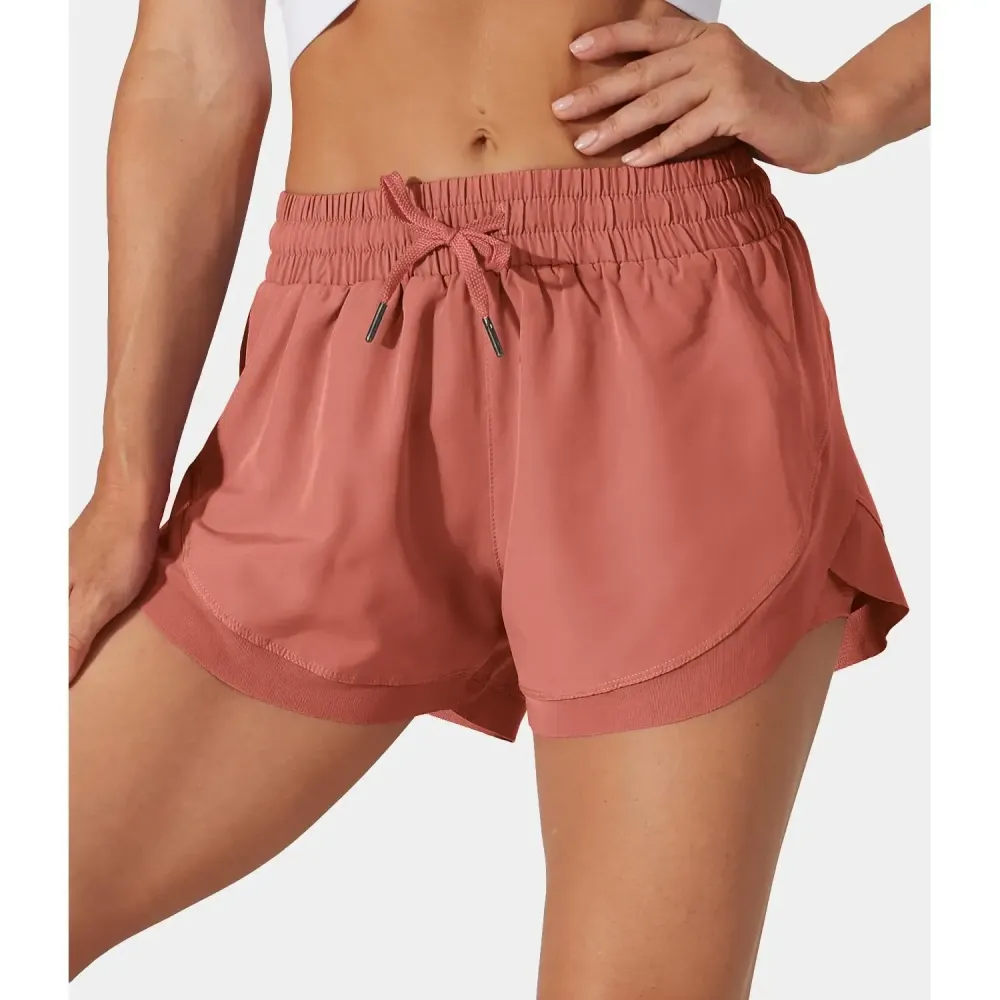 Contrast Flowy Mesh 2-in-1 Shorts
