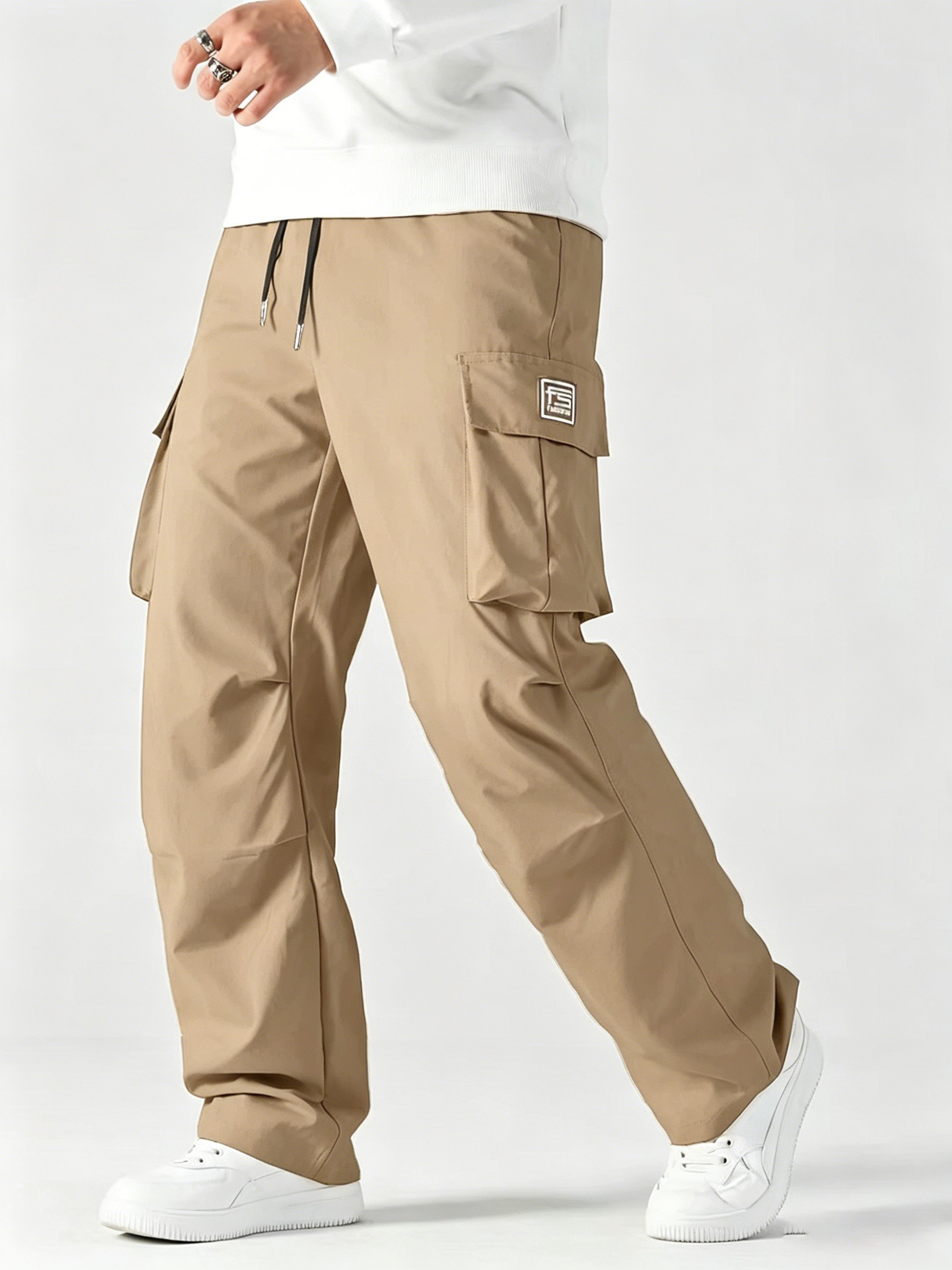 Men’s Tactical Cargo Pants– Elastic Waist, Multi-Pocket Outdoor Jogger Pants