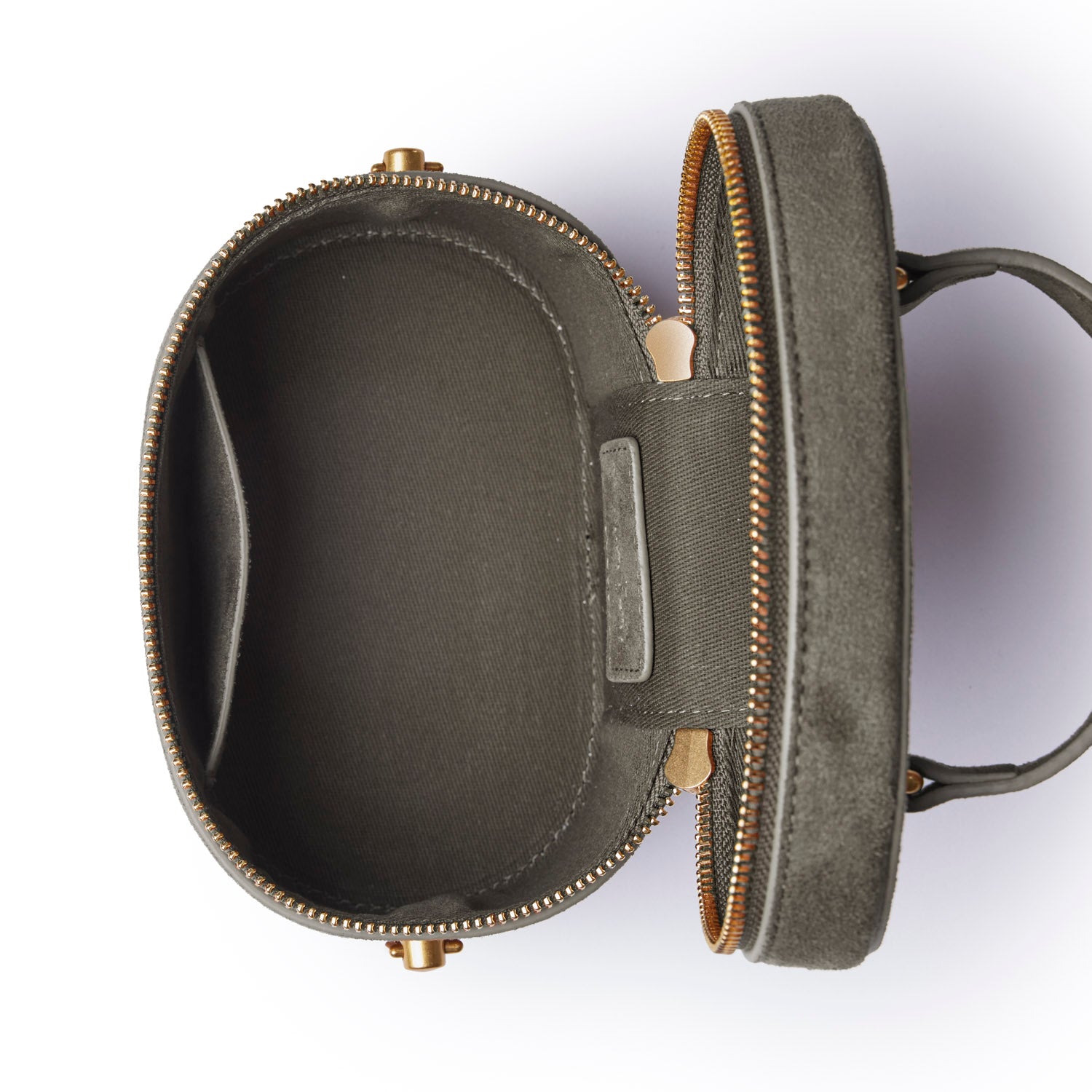MINI SUEDE VANITY BAG - OLIVE GREEN