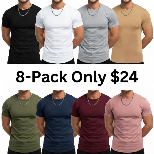 🔥LAST DAY SALE 90% OFF💕Men's Raglan Sleeve Crew Neck Tee – Athletic Tapered Fit Wrinkle-Resistant Gym T-Shirt
