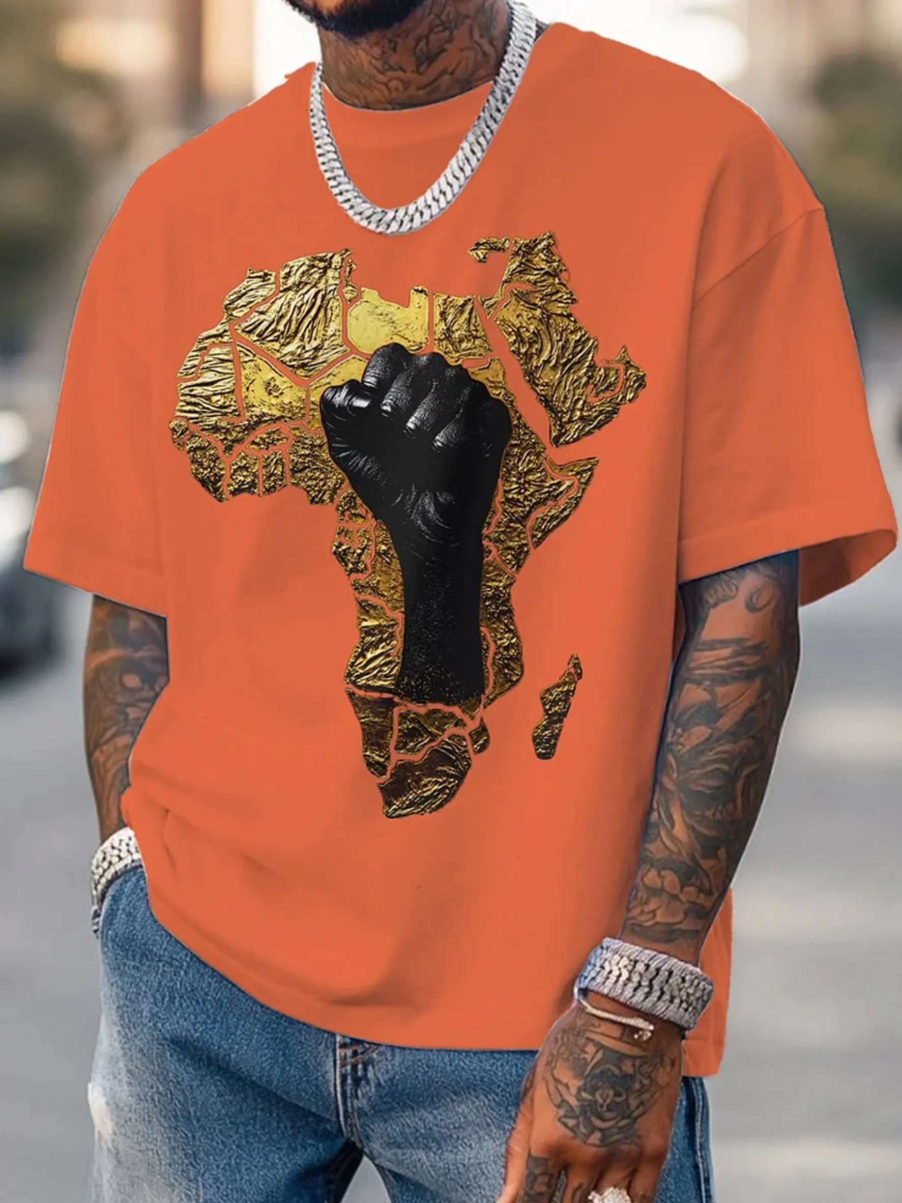Men's Retro African Culture Print Casual Top