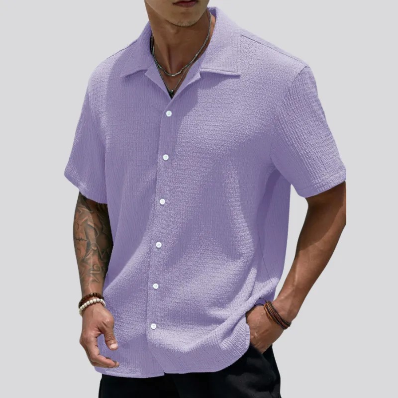 Men's Textured Button Front Shirt