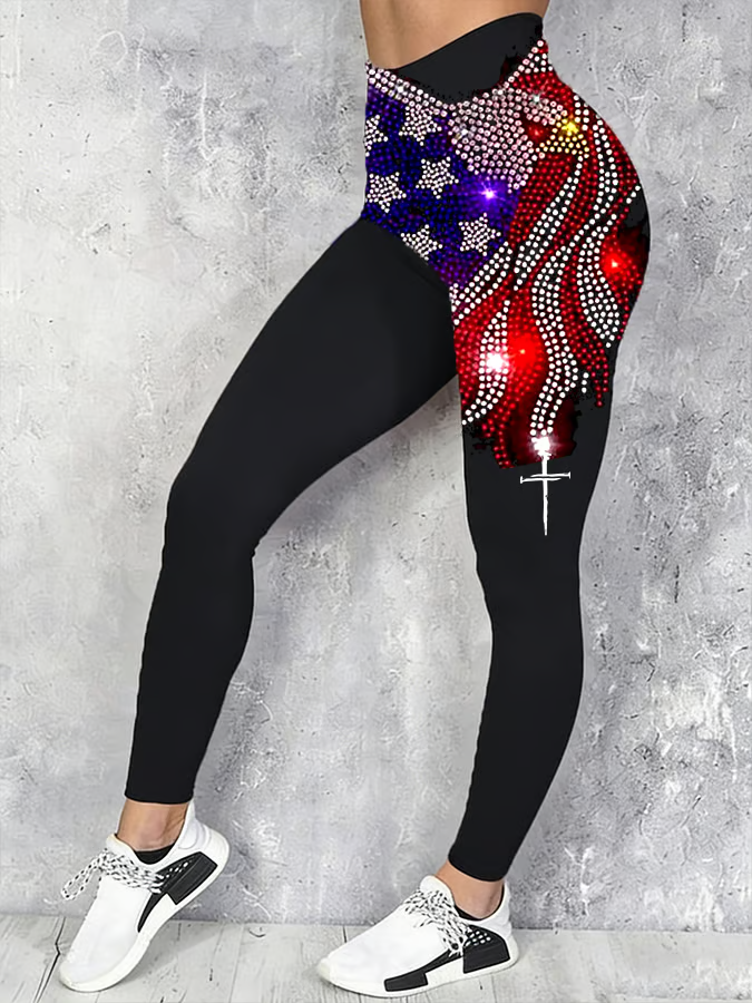 Women'S 250Th Anniversary Of The Founding Of The United States Printed Tight Pants