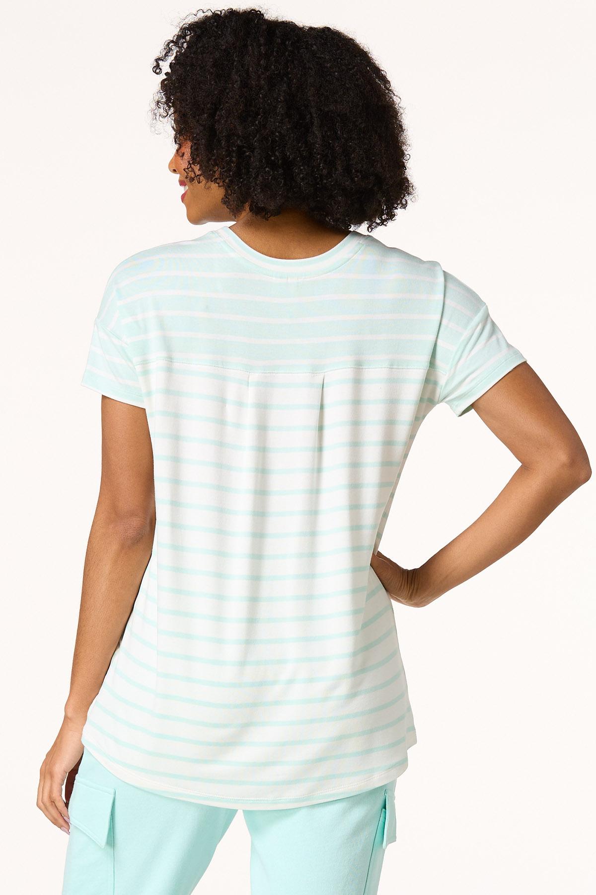 Minty Stripe French Terry Top