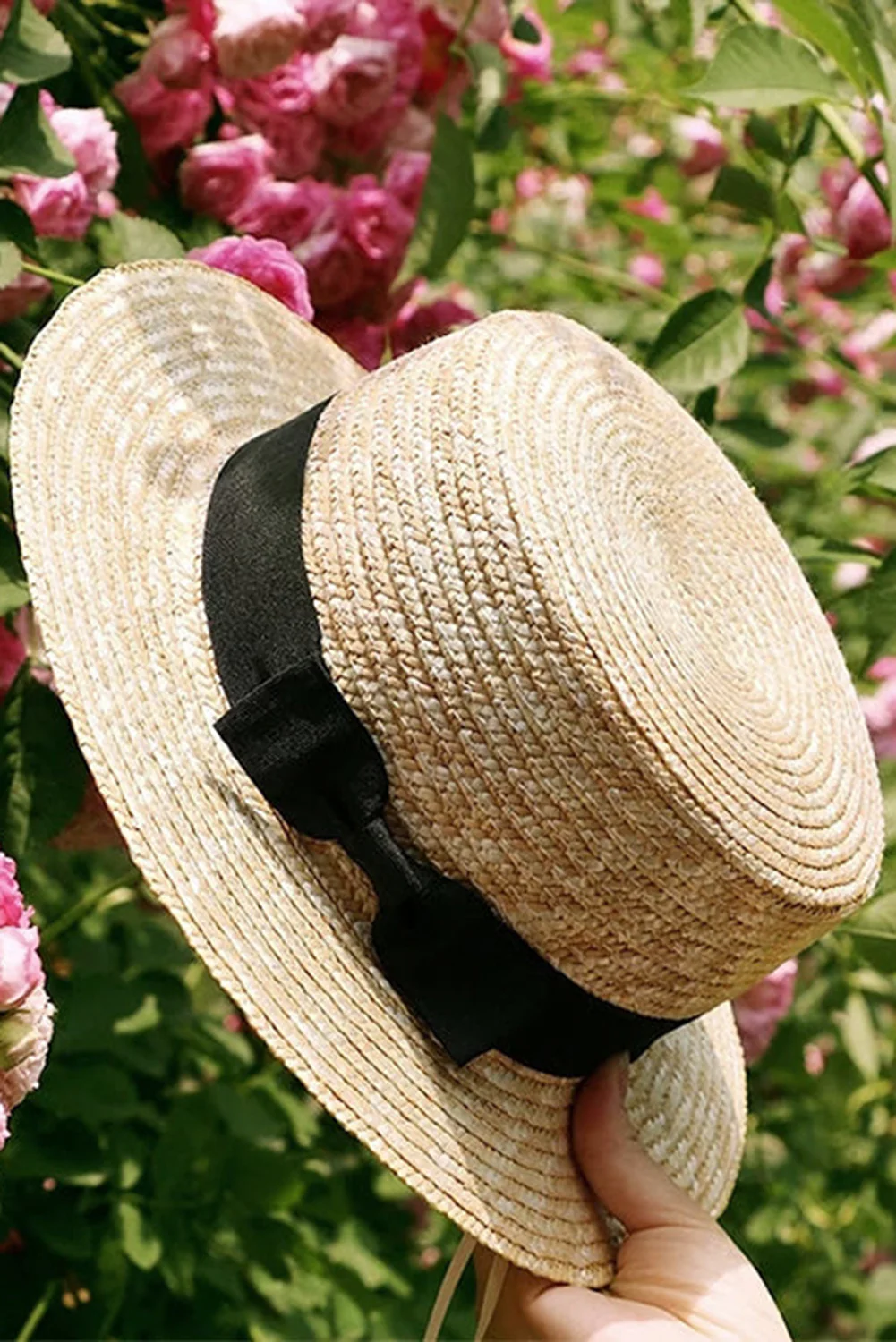Parchment Bow Knot Decor Wide Brim Straw Hat