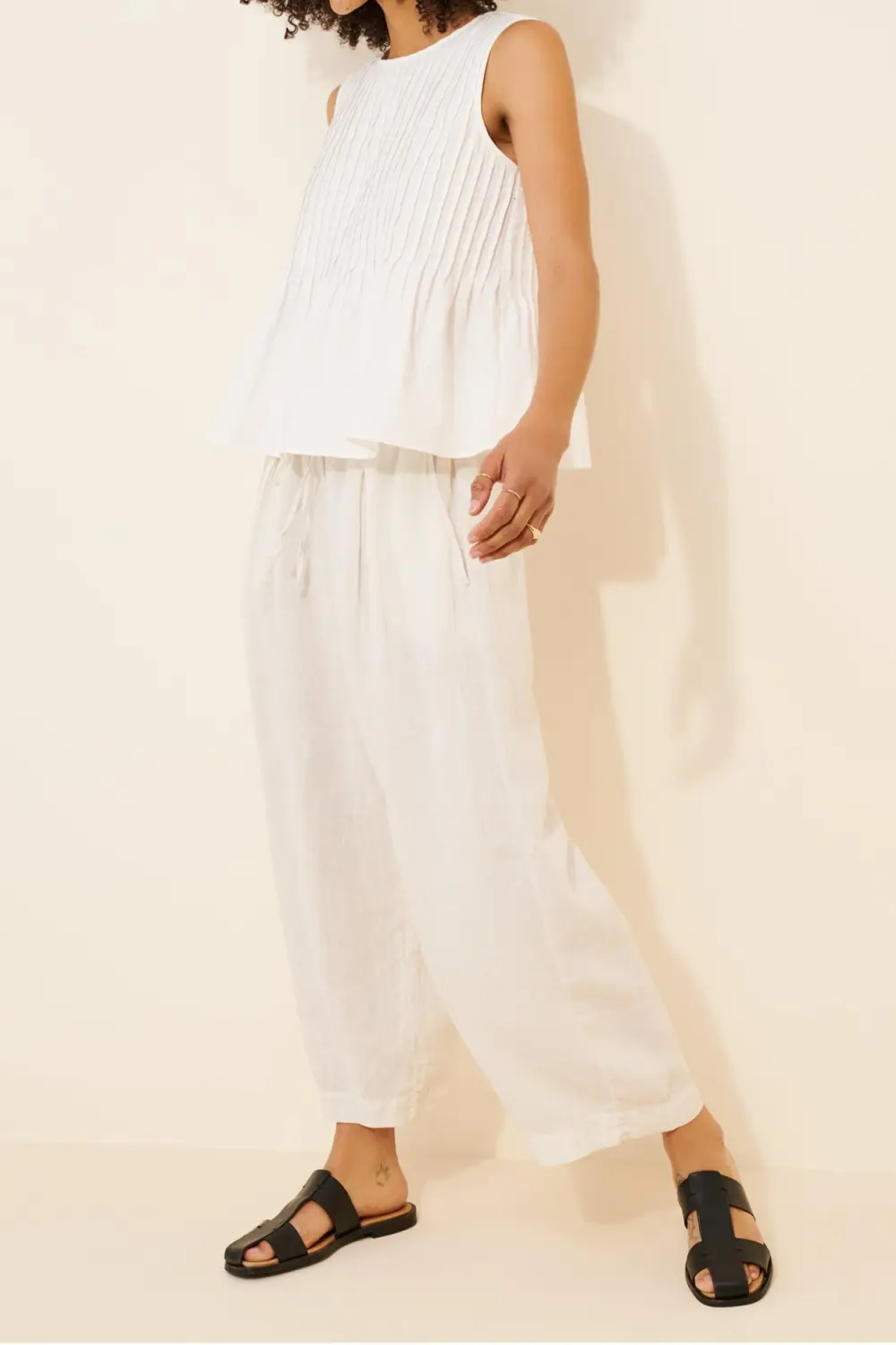 Pleated Poplin Top