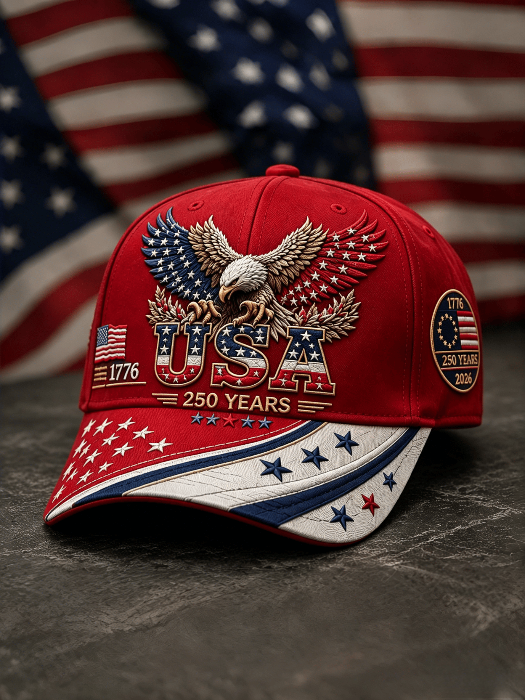 USA 250th Anniversary Printed Hat