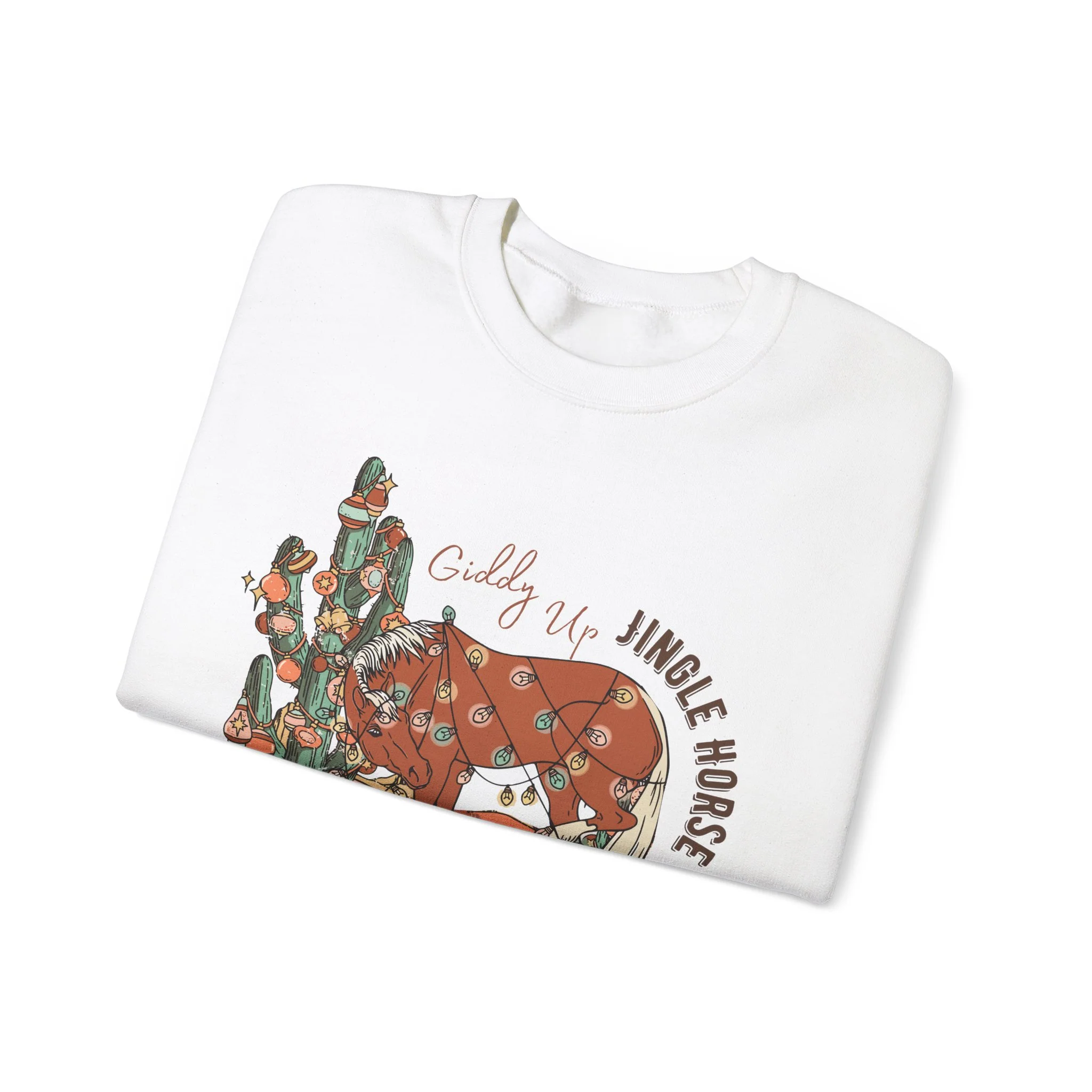 Giddy Up Jingle Horse Unisex Heavy Blend? Crewneck Sweatshirt Full Size