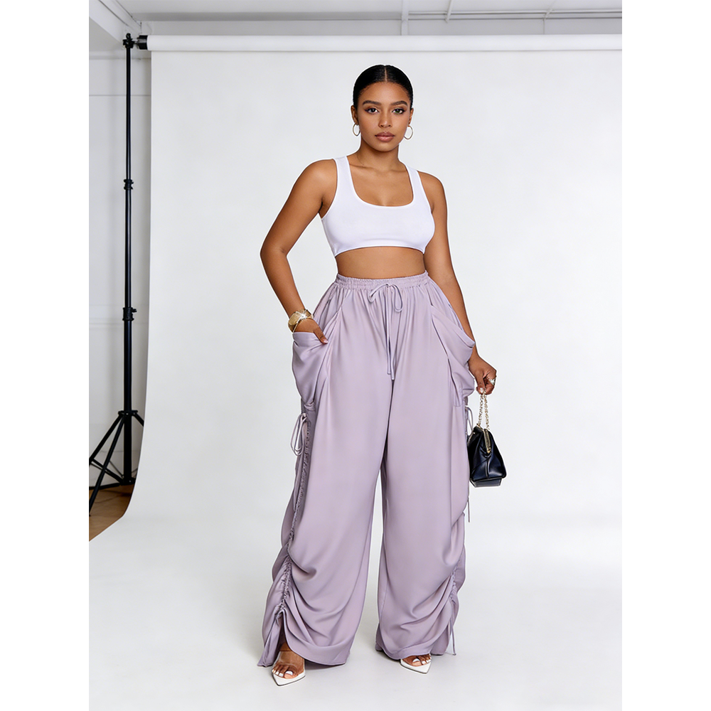 Women's Casual Loose Wide Leg Woven Pants
