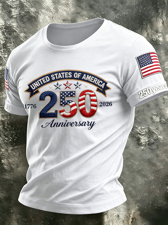 Men'S America Flag Printed Casual T-Shirt