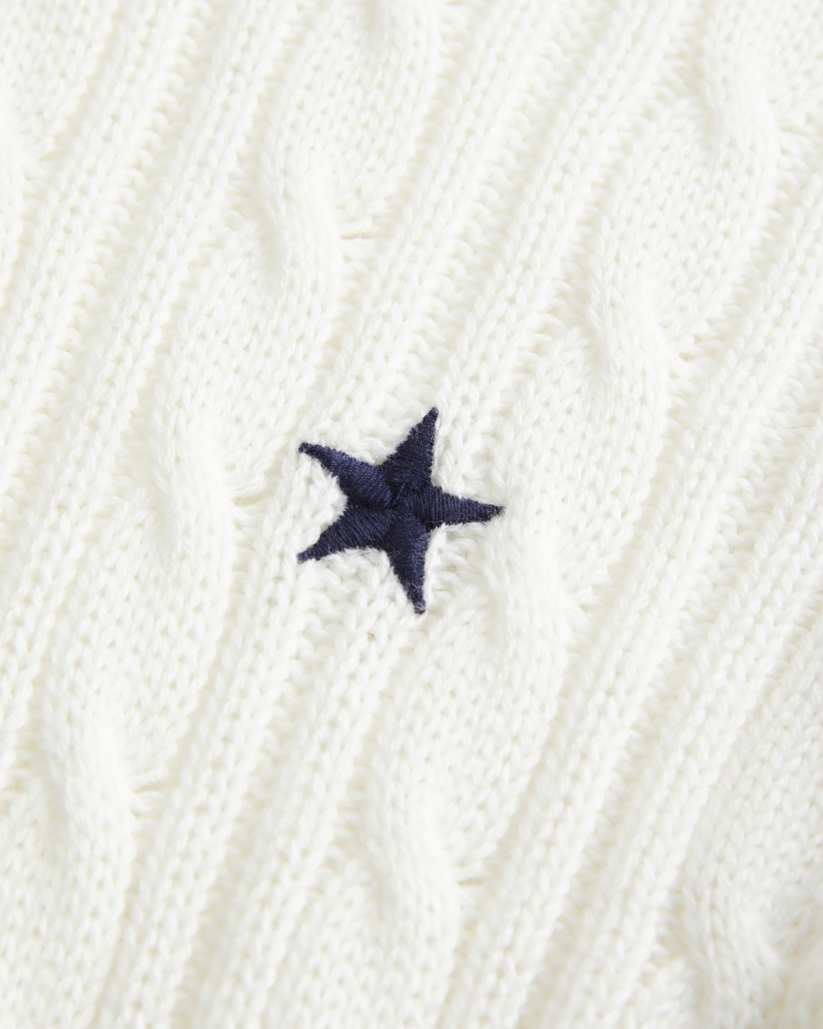Cable-Knit Heart Crew Sweater