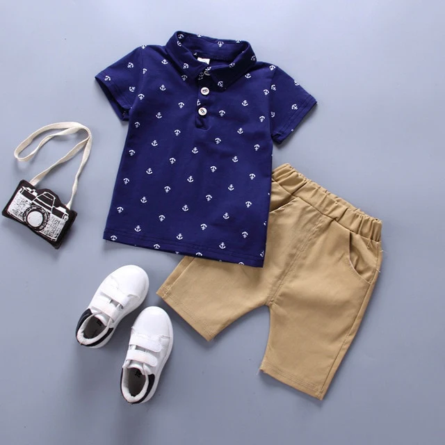 Cotton Anchor Print Infant Clothing For Boy