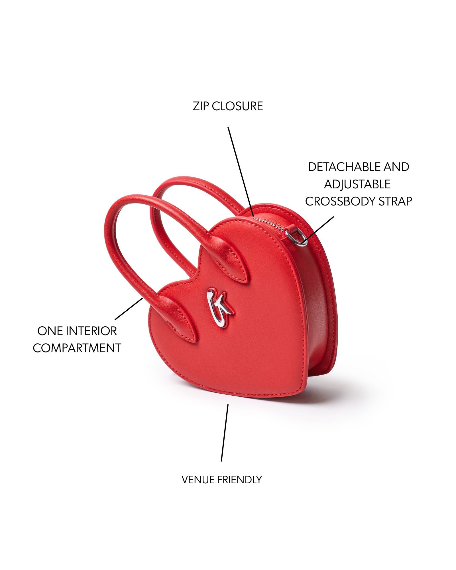 MINI HEART BAG - RED