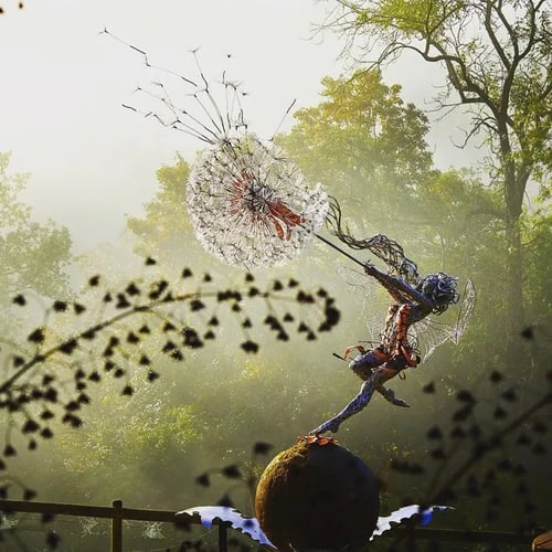 3D Flower Fairy Dancing with Dandelion Garden