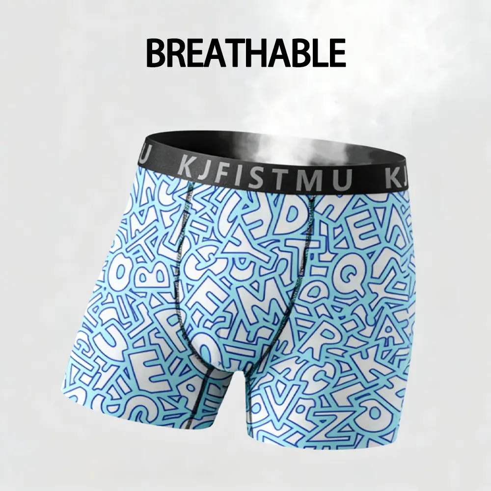 Men's boxer briefs (random print ) — stretchy, comfortable, form-fitting, and breathable