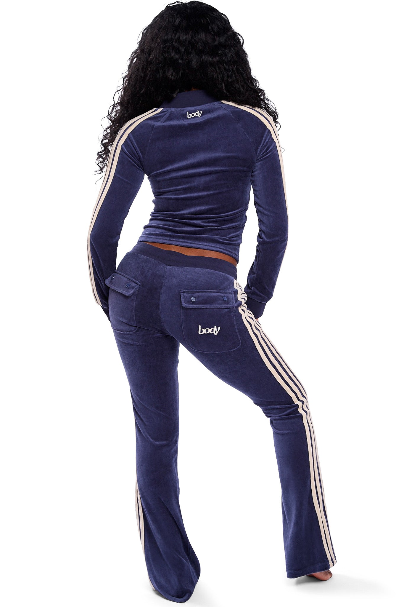 PRE-ORDER - BODY VELOUR TRACK JACKET (ROYAL BLUE/CREAM)