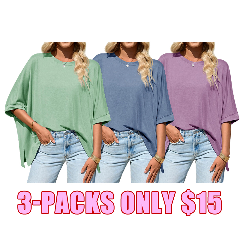 Oversized Batwing Asymmetrical Hem Tee