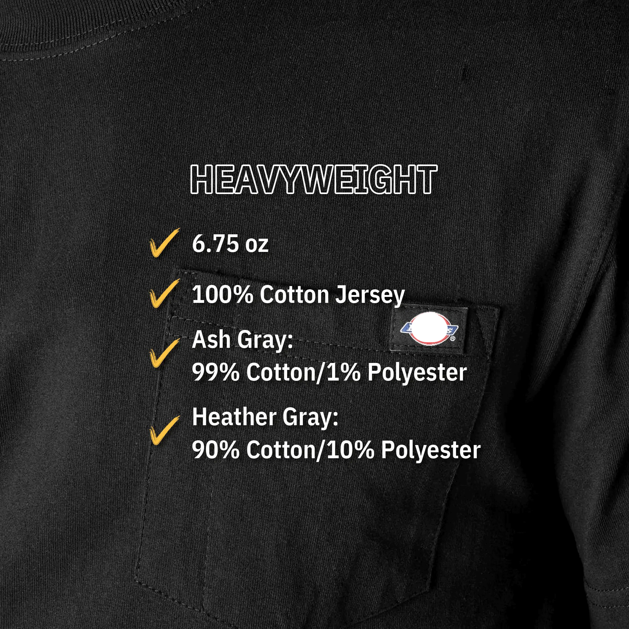 Men's Heavyweight Short Sleeve Pocket T-Shirt, 100% Cotton