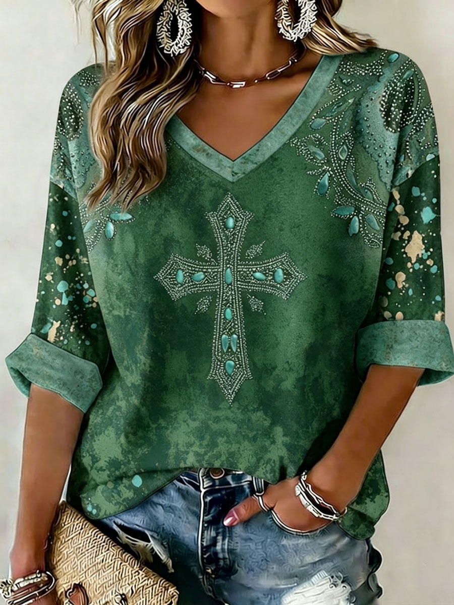 Women'S  Faith Printed Casual  T-Shirt