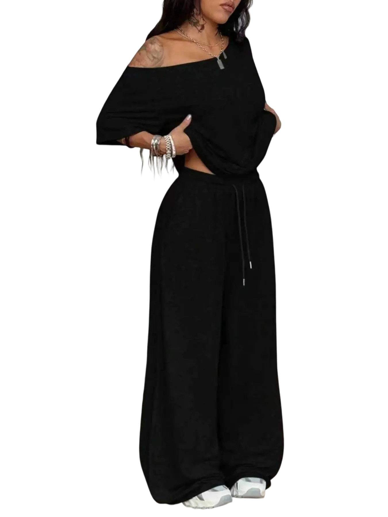 Women's Asymmetrical Neck 2-Piece Set
