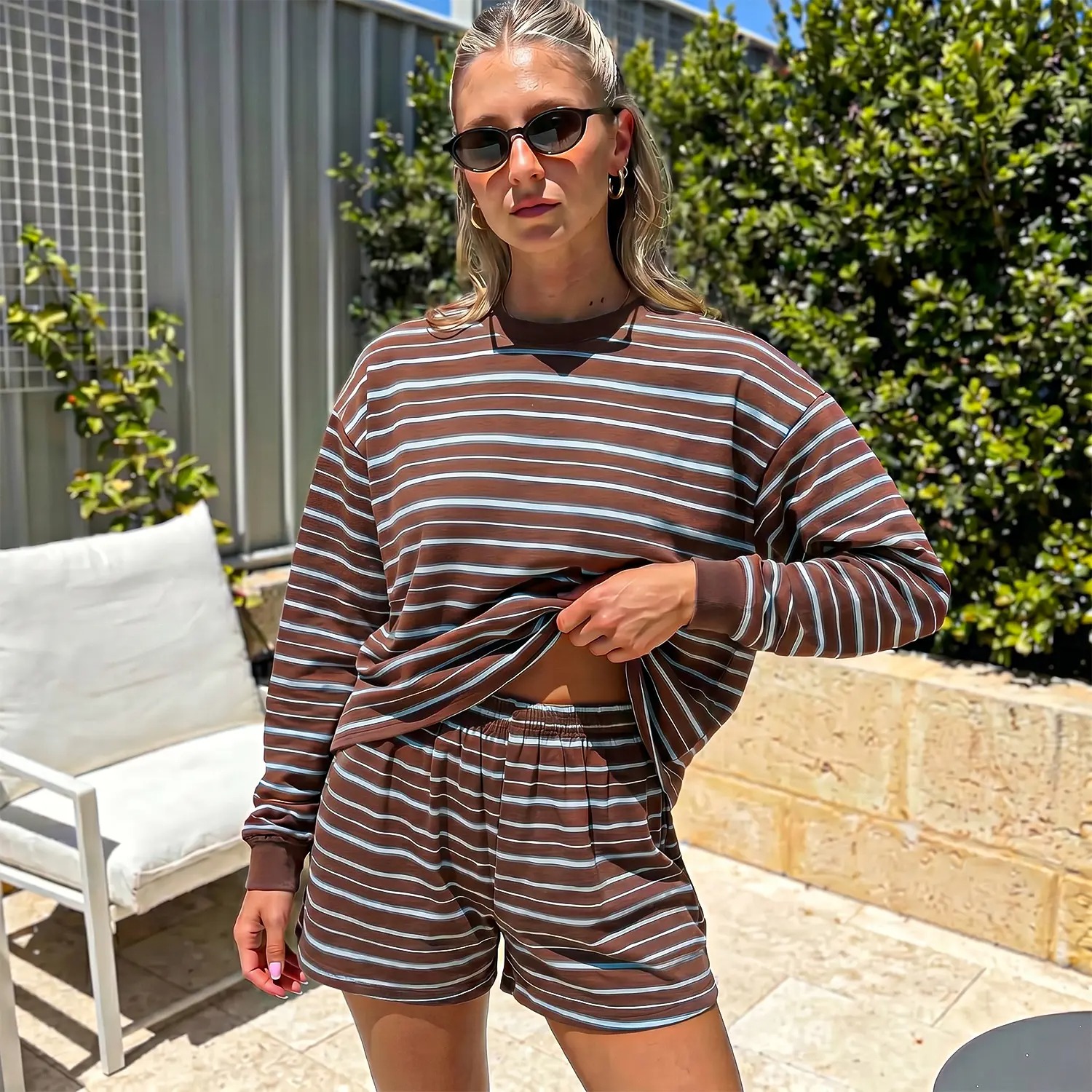 🔥LAST DAY SALE 90% OFF💕Women's Striped Lounge Set