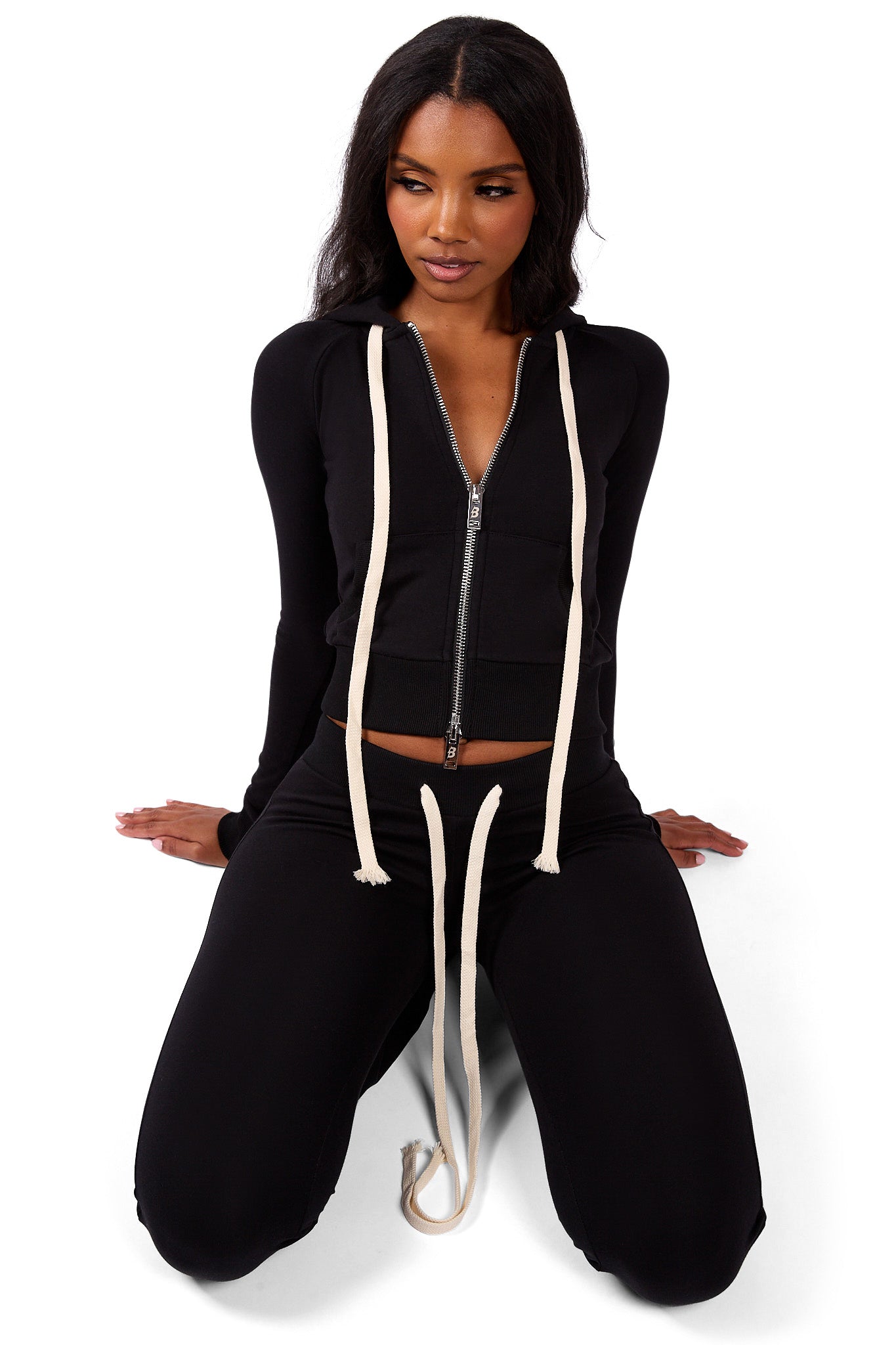 BODY KNITWEAR ZIP HOODIE (MIDNIGHT BLACK)