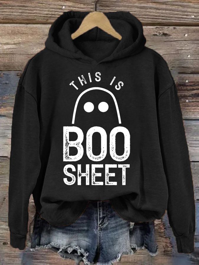 Women's Halloween This Is Some Boo Sheet Hooded Sweatshirt