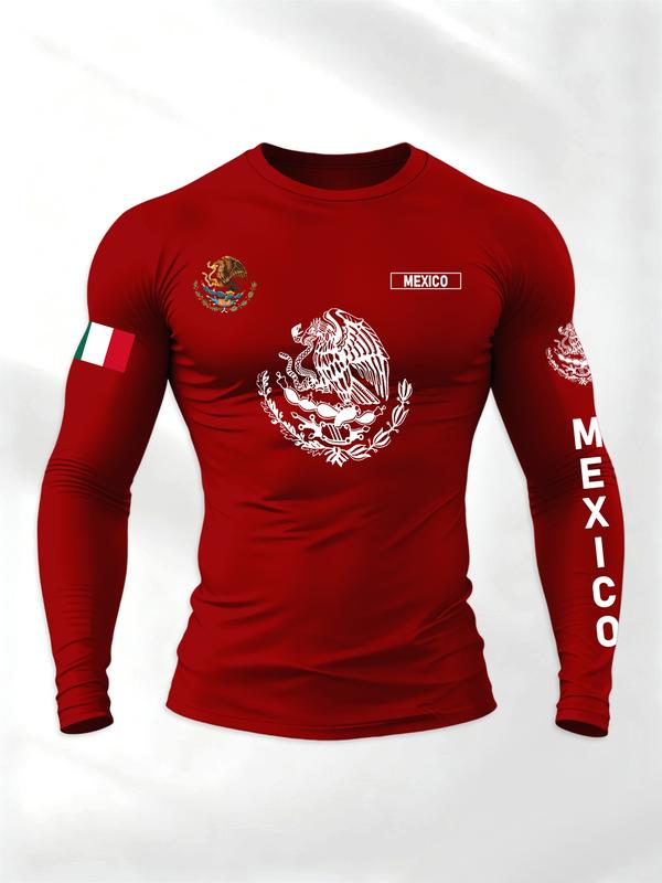 Men’s Long Sleeve Sport T-Shirt with Eagle & Snake Graphic