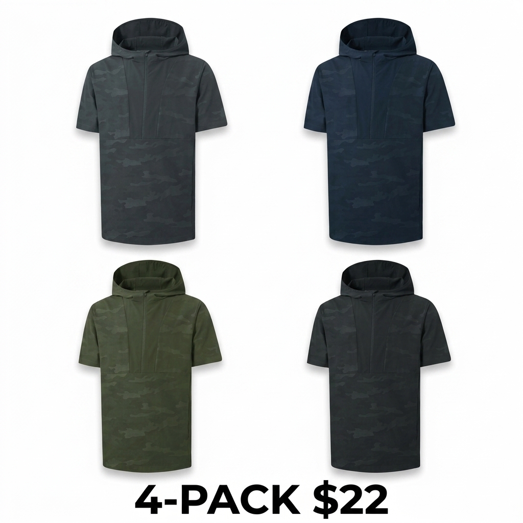 Men's Short Sleeve Hoodie – Lightweight, Water-Resistant, Sun-Protective Golf Hoodie