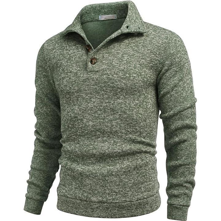 Men’s Fitted Long Sleeve Turtleneck Knit Sweater – Ribbed Cuffs & Hem, Soft Stretch Fabric
