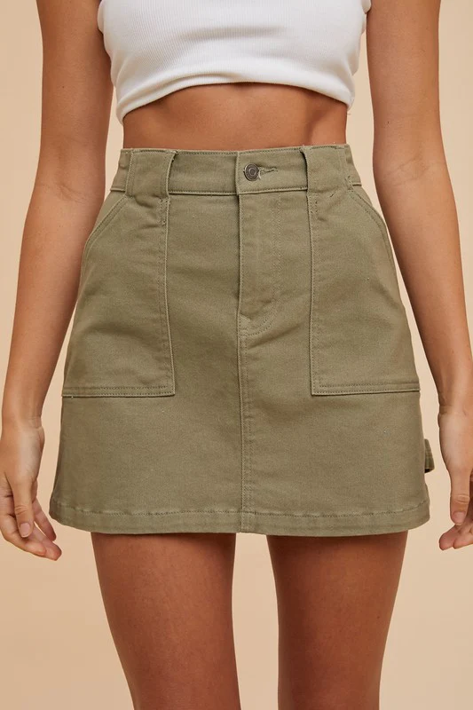 Wear Cargo Denim Mini Skirt