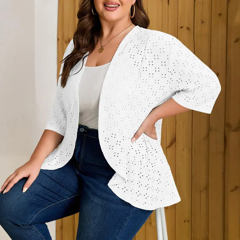 Women's Breezy Mesh Ruffle Kimono Cardigan