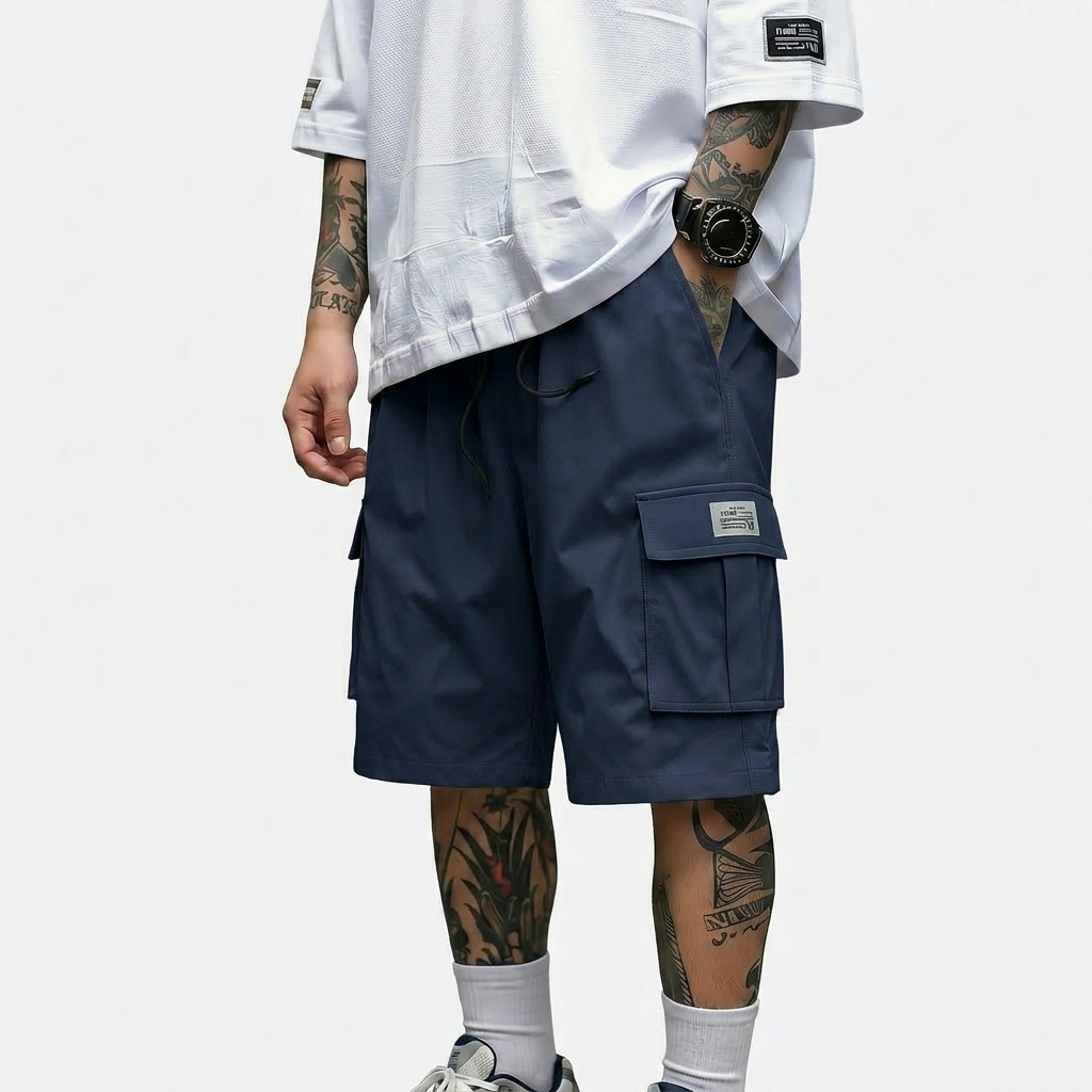 Men’s 6-Pack Cargo Shorts – Lightweight Work & Gym Shorts with Pockets, Adjustable Waist, Durable Polyester