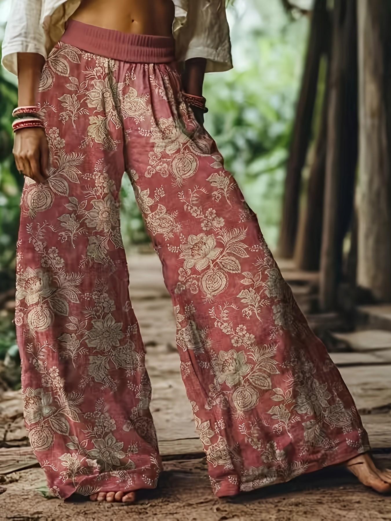 Women's Floral Casual Trousers — Comfortable, Breathable Fabric