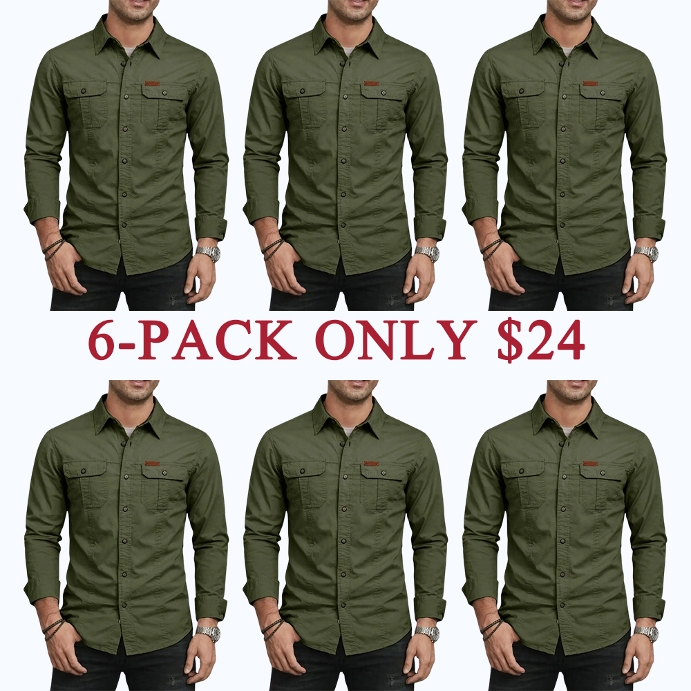 Men's Long Sleeve Workwear Shirt Outdoor Casual Versatile Top