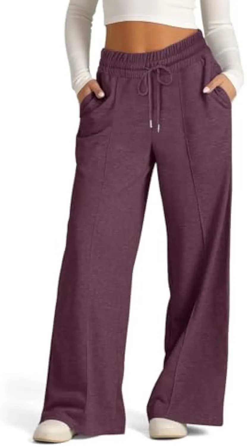 Wide Leg Sweatpants Women Drawstring High Waisted Joggers
