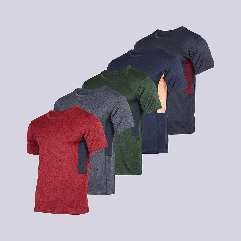 Men's Short Sleeve Dry Fit Active Crew Neck T Shirt
