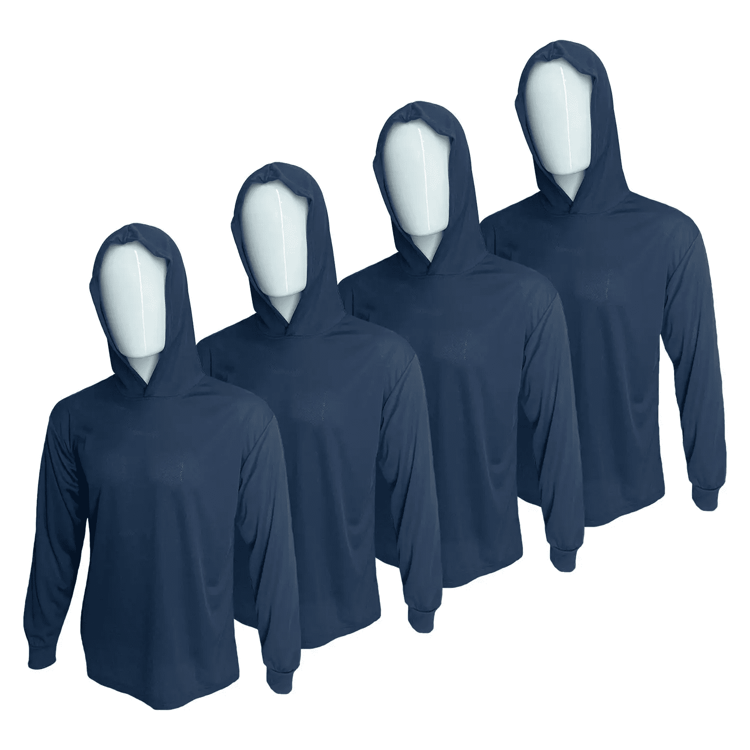 4 SHIRT PACK Hi Vis Long Sleeve Safety Shirt With Hoodie