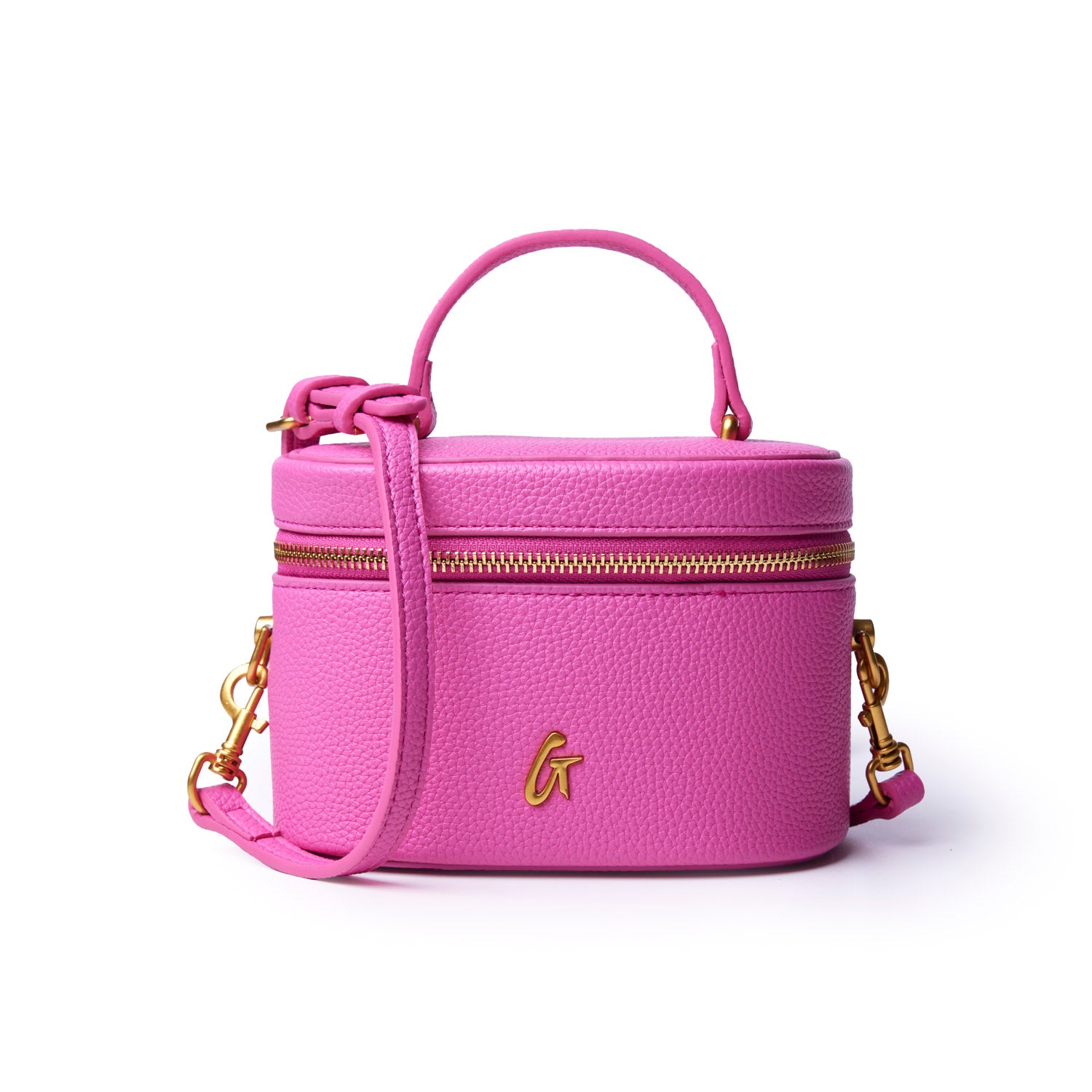 MINI PEBBLE VANITY BAG - HOT PINK