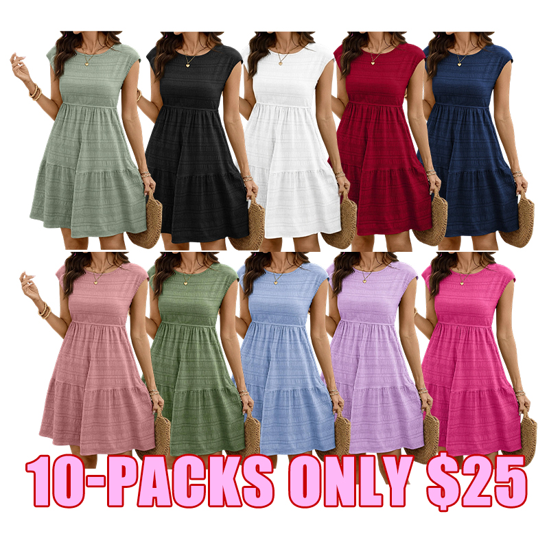 Women's Lightweight Textured Sleeveless Summer Sundress