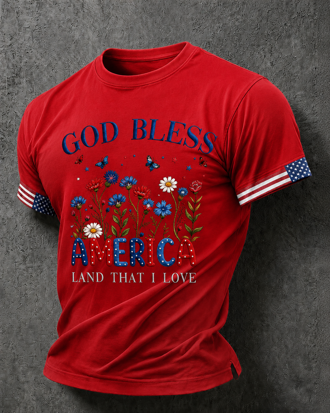 Men'S Casual American 250Th Anniversary Printed Round Neck Short Sleeved T-Shirt