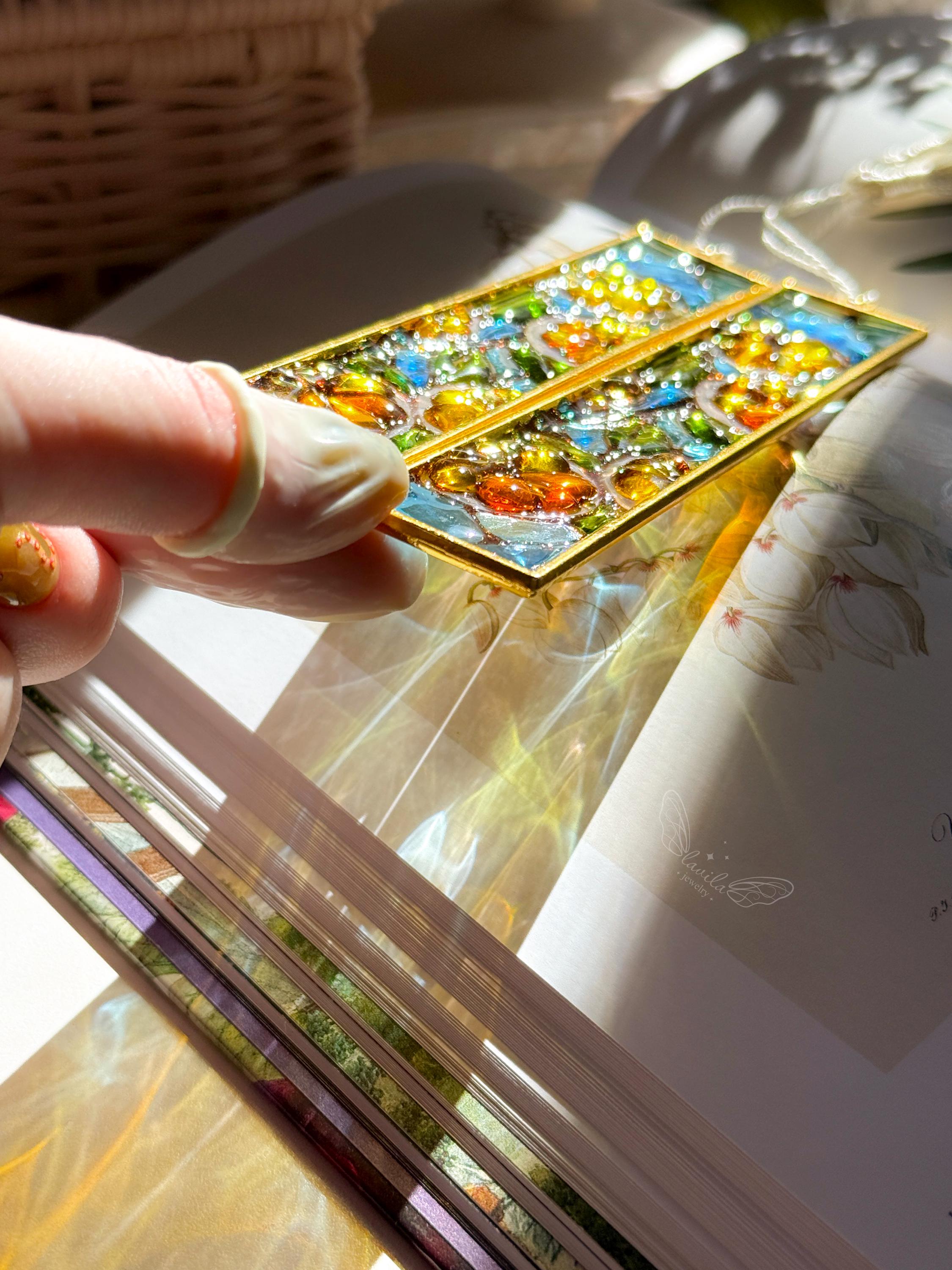May Promotion-Handmade Stained Glass Lemons&Oranges Bookmark