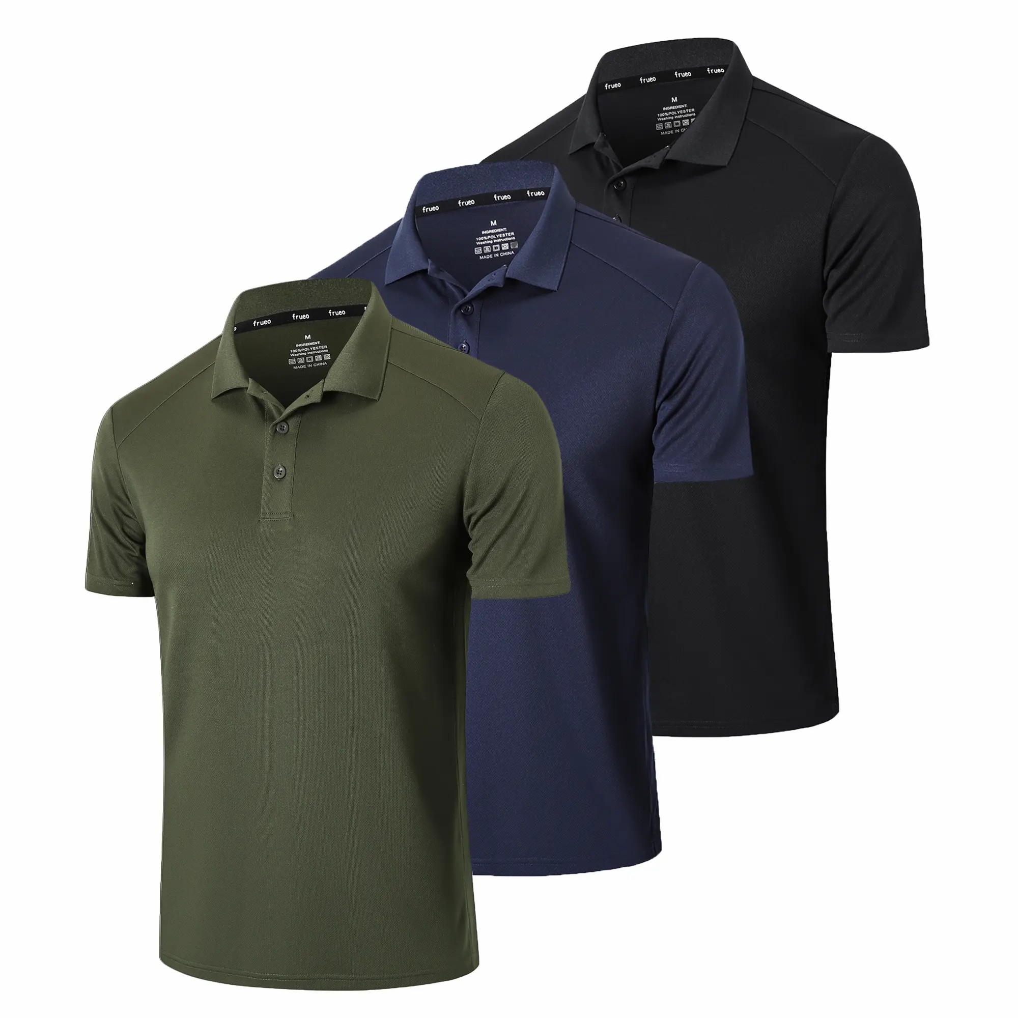 Men's Moisture Wicking Polo Shirt – Breathable Athletic Short Sleeve Collared Top