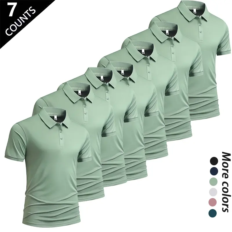 Men’s Ice-Silk Cooling Polo Shirt Set – Quick-Dry Breathable Summer Wear