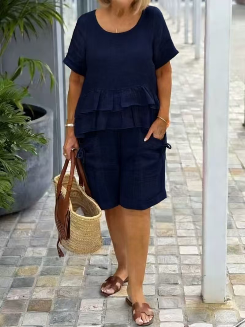 Fallon Top And Shorts Casual Suit
