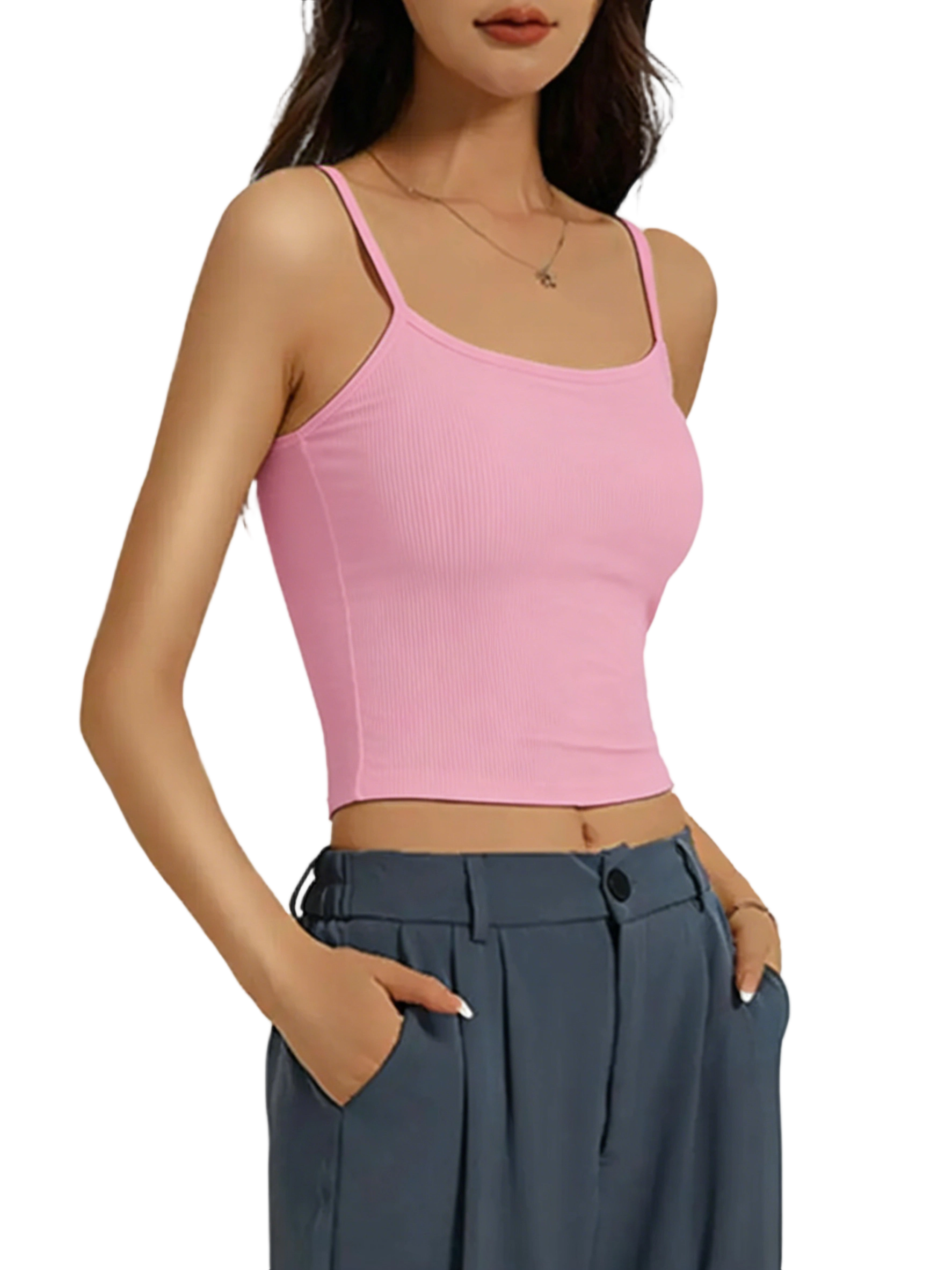 Women's solid color ribbed camisole