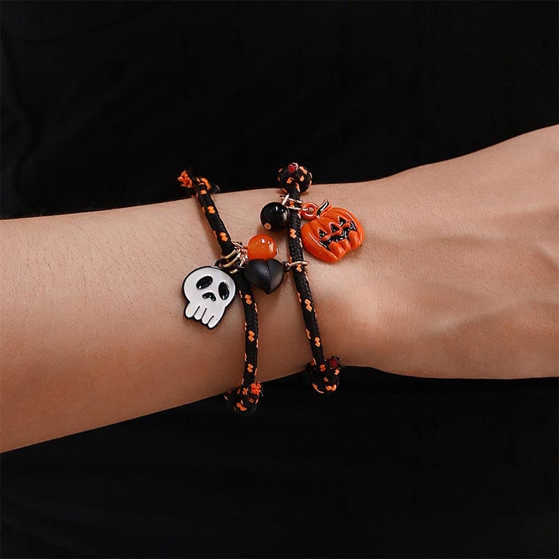 Fashionable And Creative Pumpkin Ghost Pendant Magnet Design Bracelet