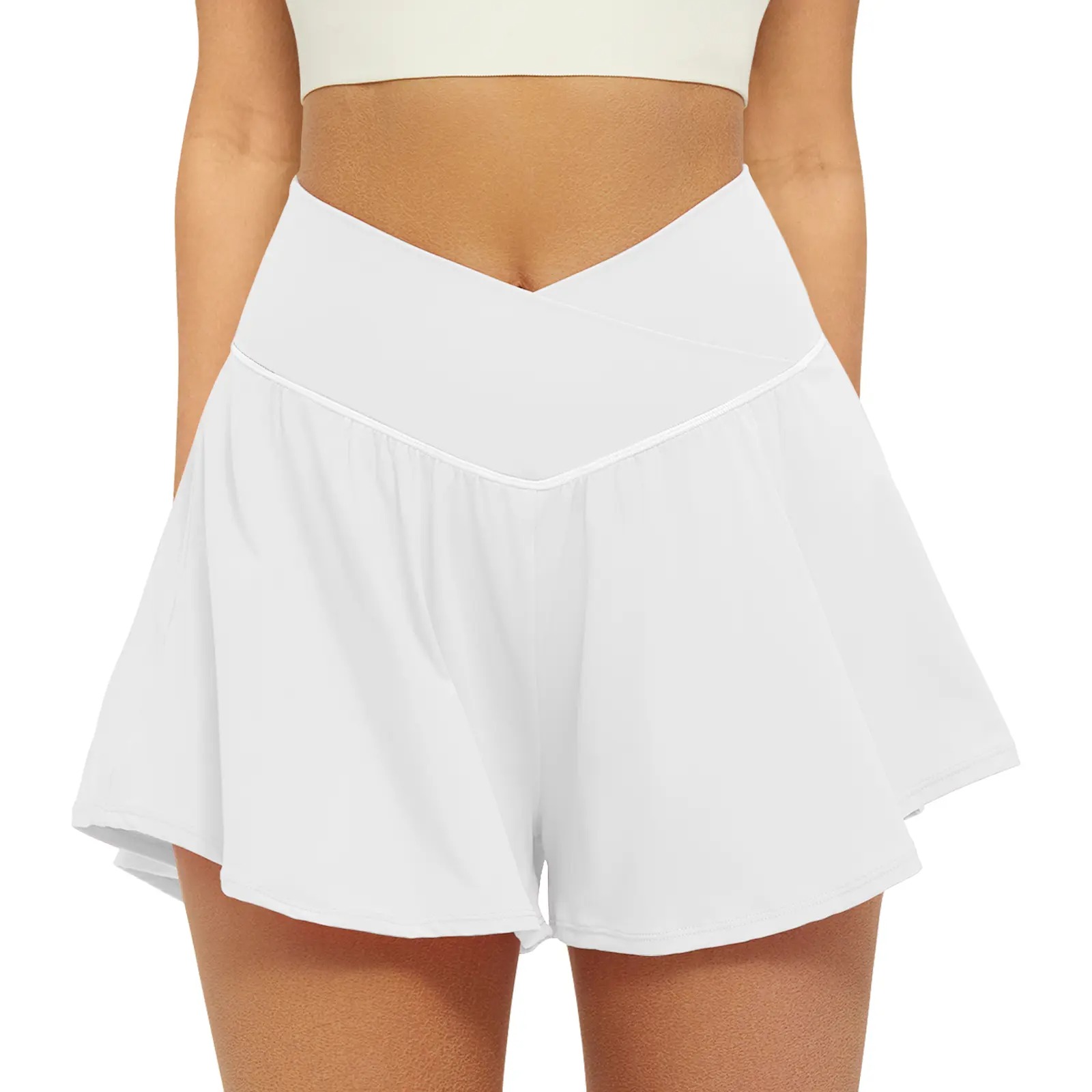 ✨✨Women’s 2-in-1 Crossover High-Waist Athletic Shorts