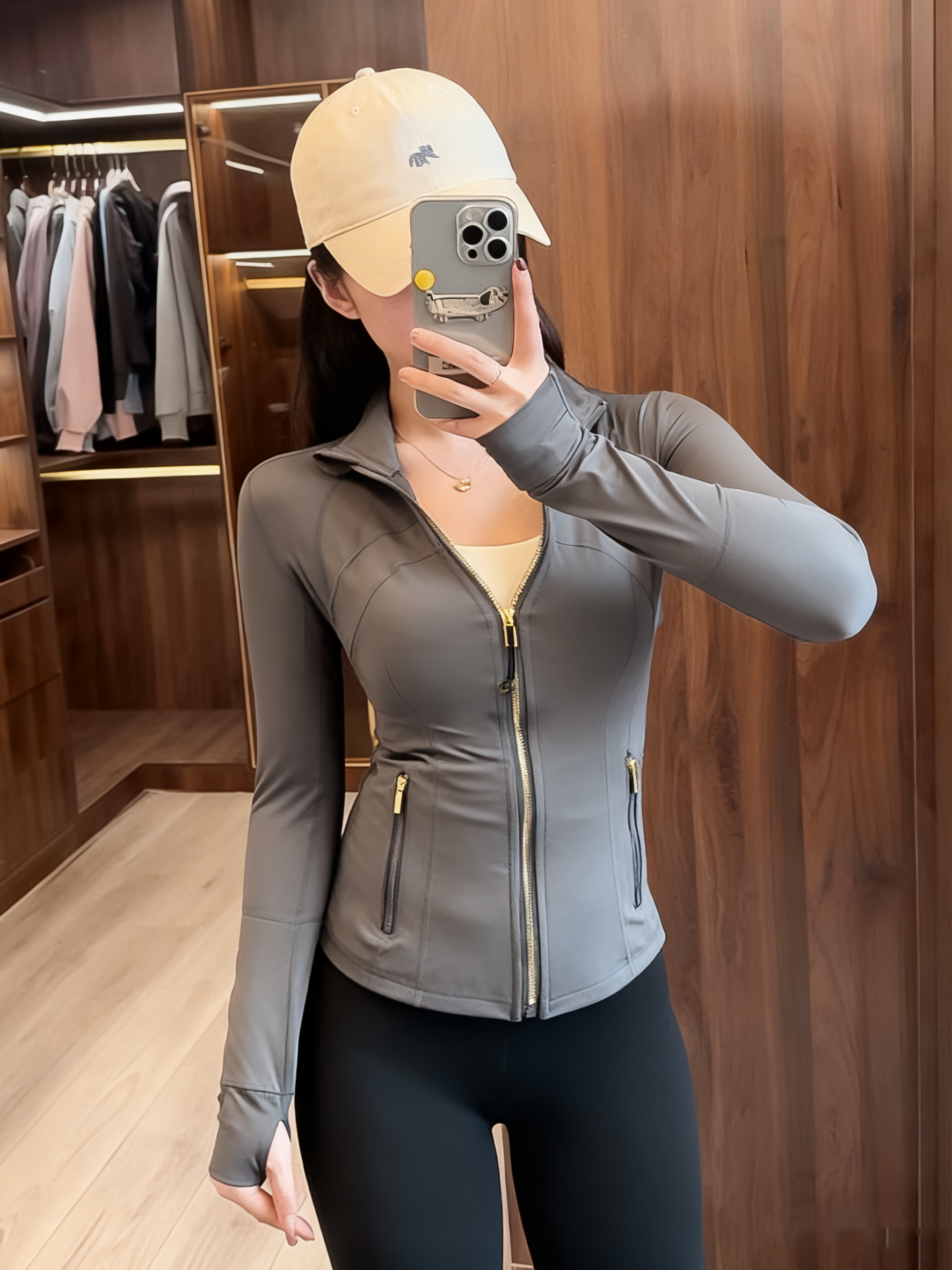 Yoga suit gold zipper version women's yoga jacket
